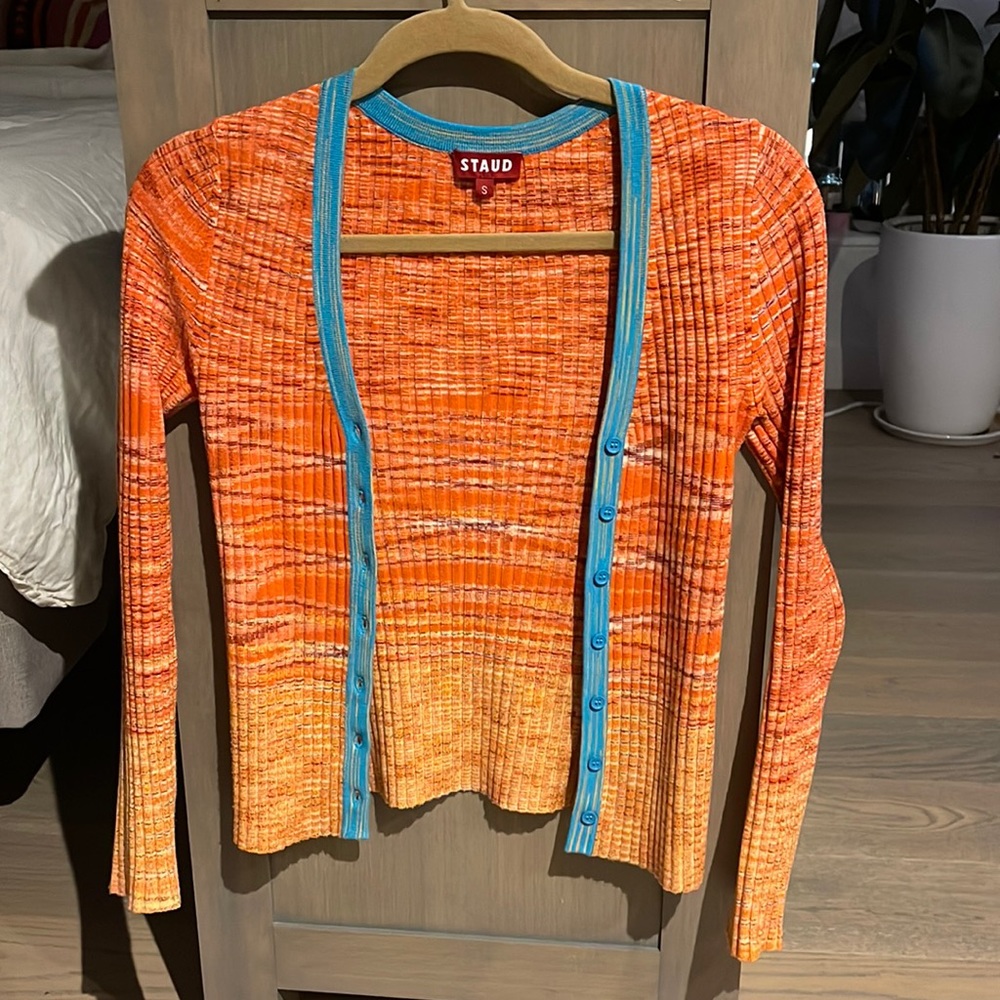 STAUD Size S soft rib knit cardigan from Intermix